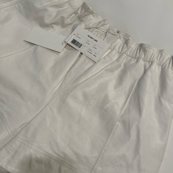 Helmut Lang White Leather Shorts - Picture 4 of 4
